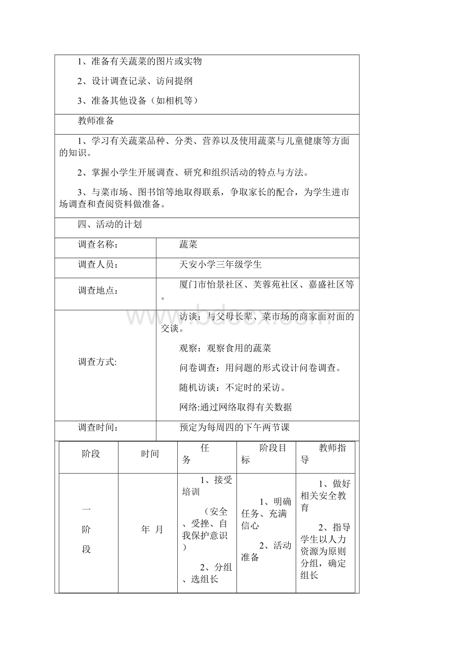 小学综合实践活动指导方案《蔬菜》.docx_第2页