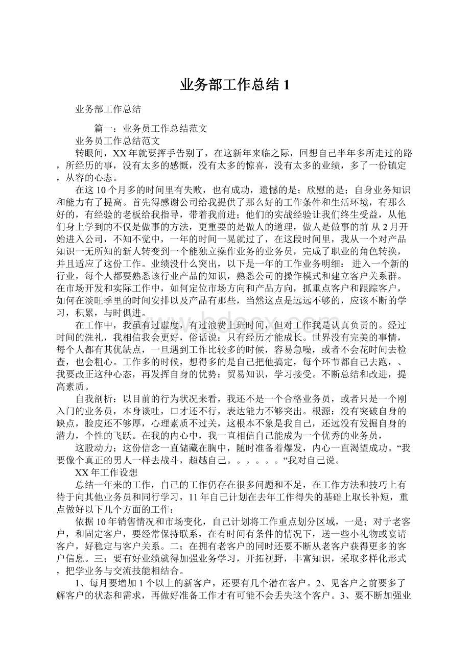 业务部工作总结1.docx