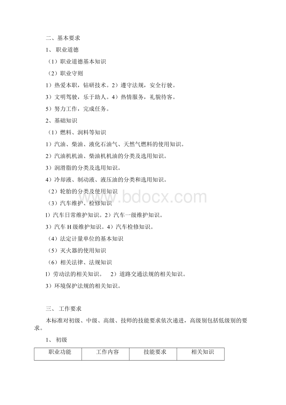 汽车驾驶员职业标准Word文档格式.docx_第3页