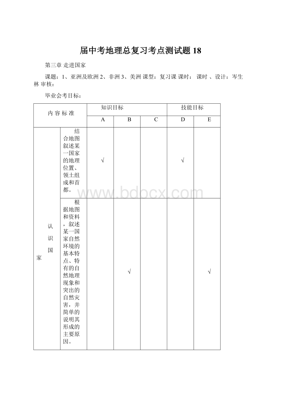 届中考地理总复习考点测试题18.docx_第1页