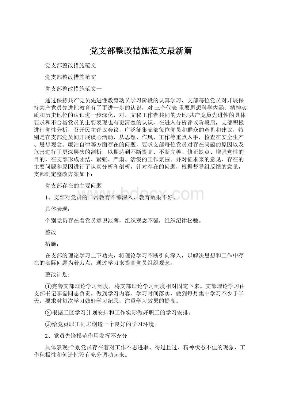 党支部整改措施范文最新篇.docx