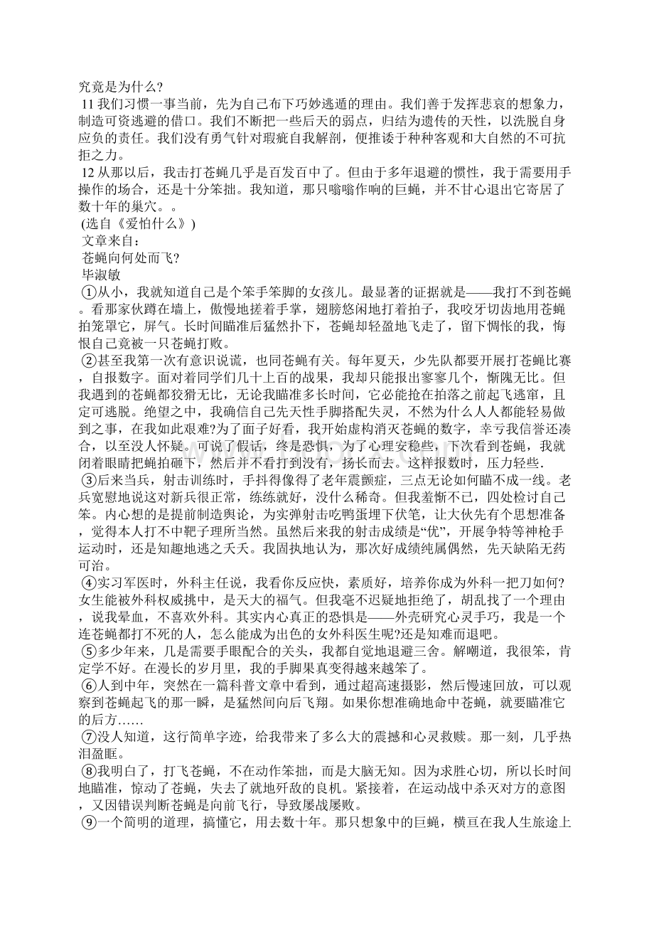 毕淑敏《苍蝇向何处而飞》阅读答案Word下载.docx_第2页