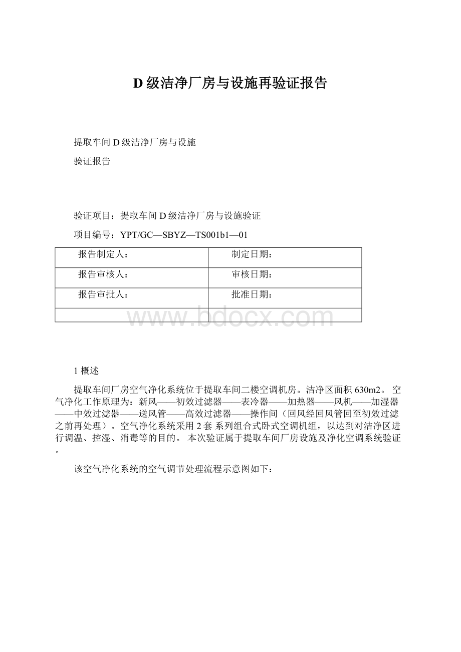 D级洁净厂房与设施再验证报告.docx