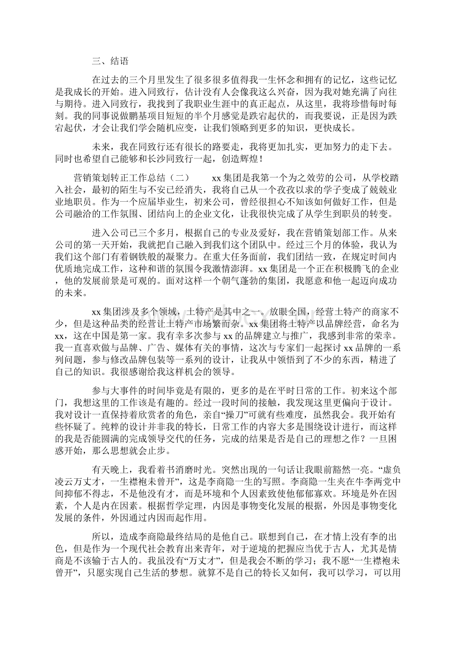 营销策划转正工作总结四篇.docx_第3页