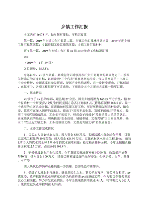 乡镇工作汇报Word格式.docx