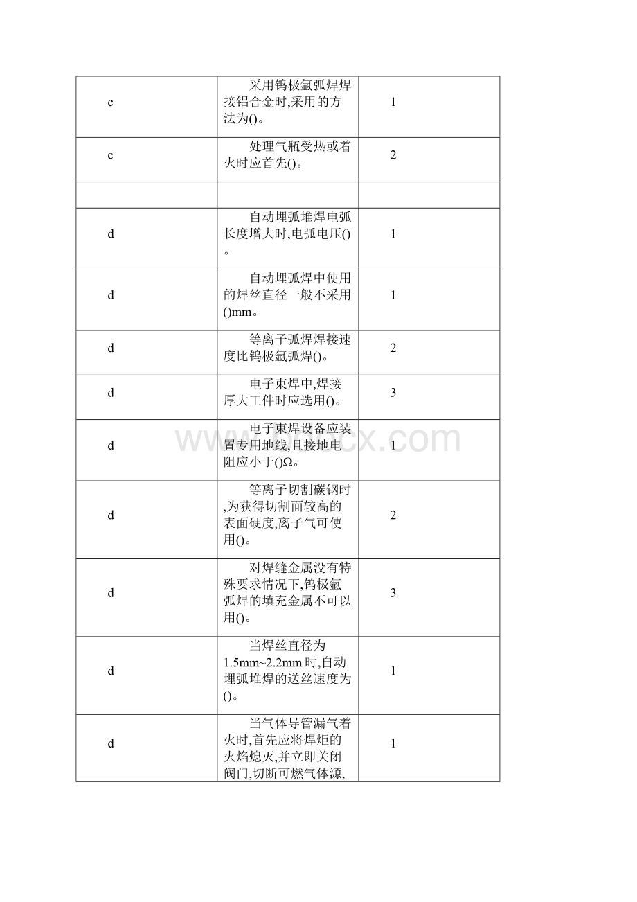 焊工选择题Word文档格式.docx_第3页