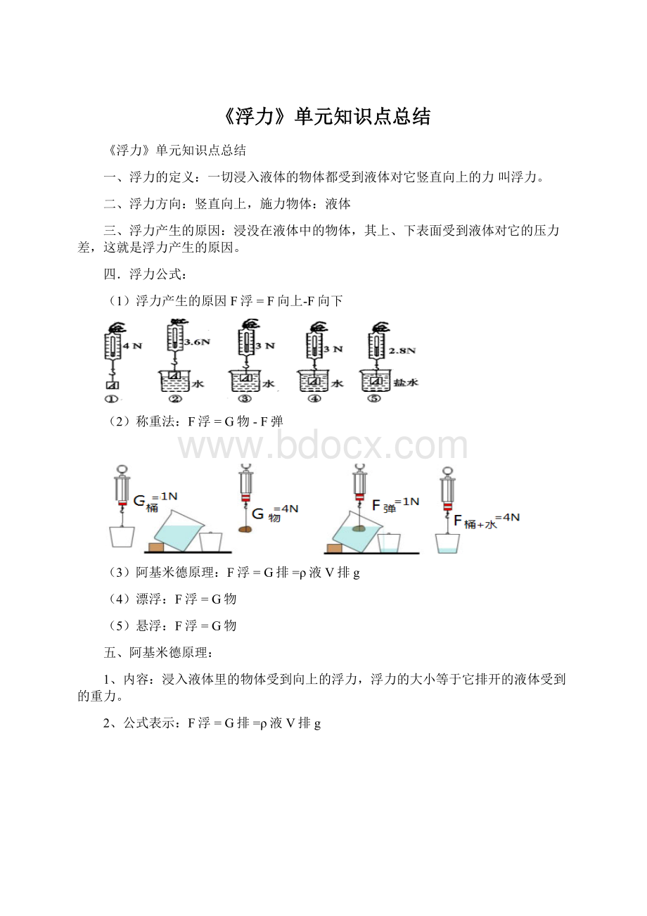 《浮力》单元知识点总结.docx