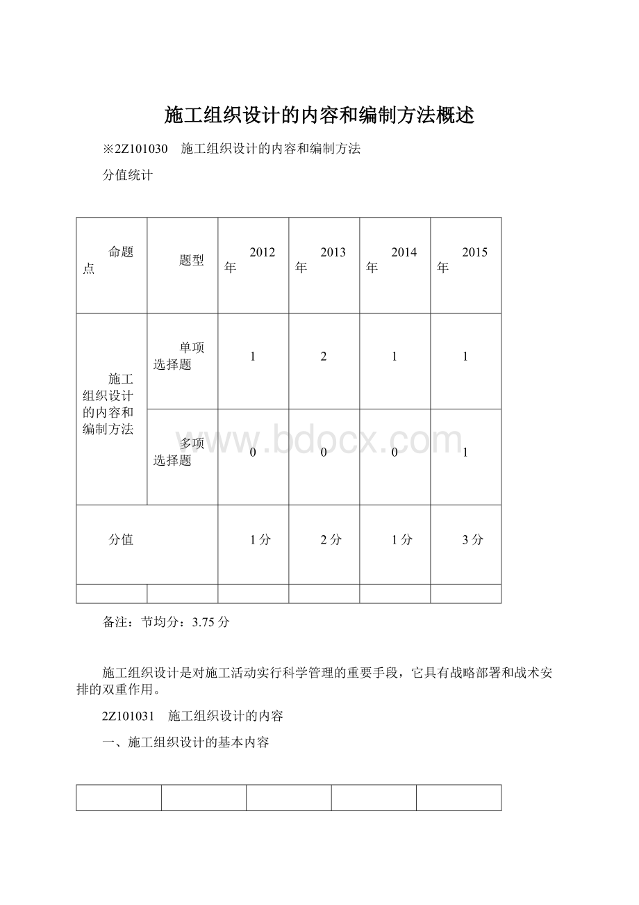 施工组织设计的内容和编制方法概述.docx_第1页