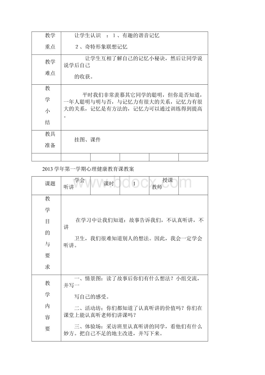 四年级第一学期心理健康教育课教案.docx_第3页