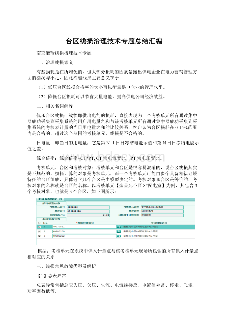 台区线损治理技术专题总结汇编Word文档格式.docx