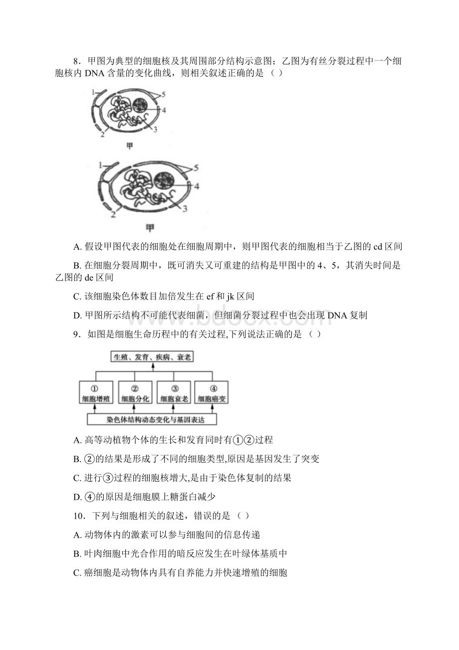 辽宁省沈阳市届高三生物上学期阶段考试试题Word文件下载.docx_第3页