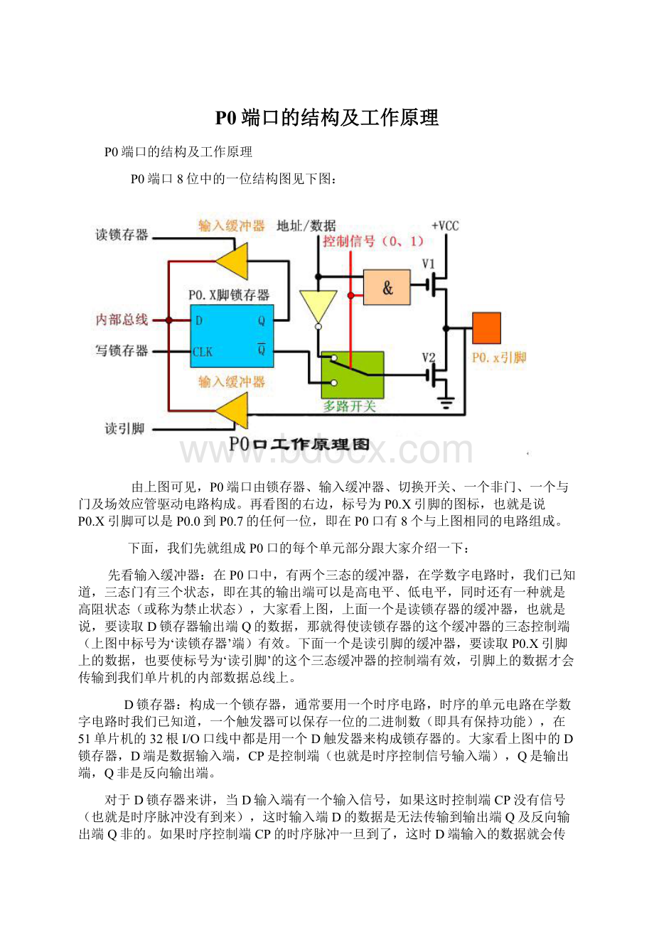 P0端口的结构及工作原理Word格式文档下载.docx