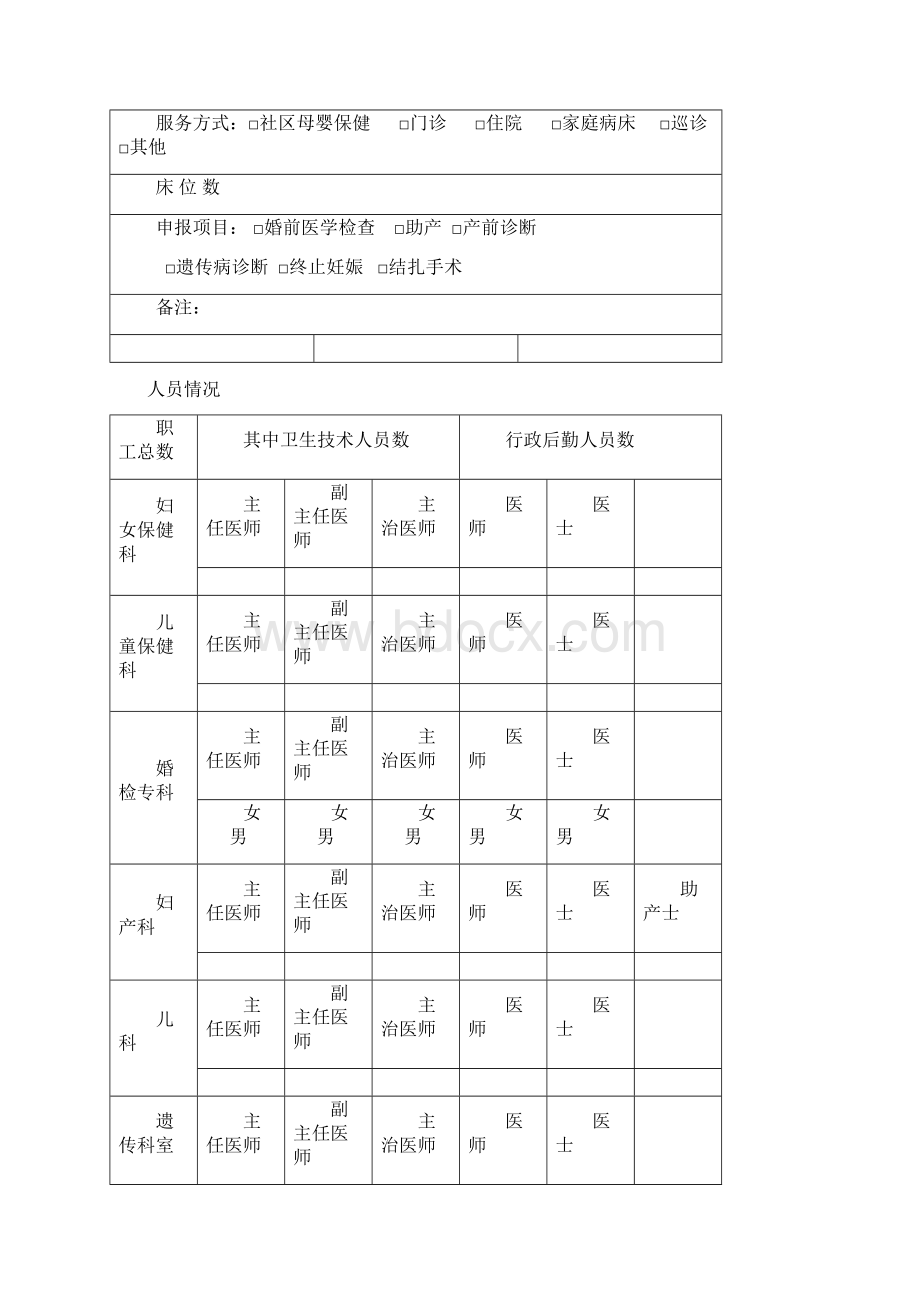 母婴保健技术服务执业许可申请登记书Word下载.docx_第3页