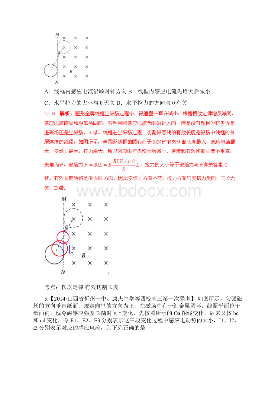 专题10电磁感应解析版高三名校地理试题解析分项汇编新课标Ⅰ版第01期.docx_第3页