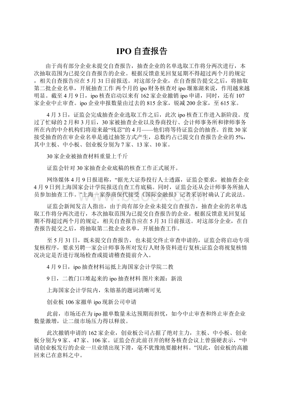 IPO自查报告Word格式文档下载.docx_第1页