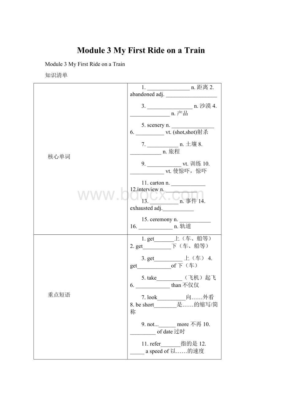 Module 3 My First Ride on a Train.docx_第1页