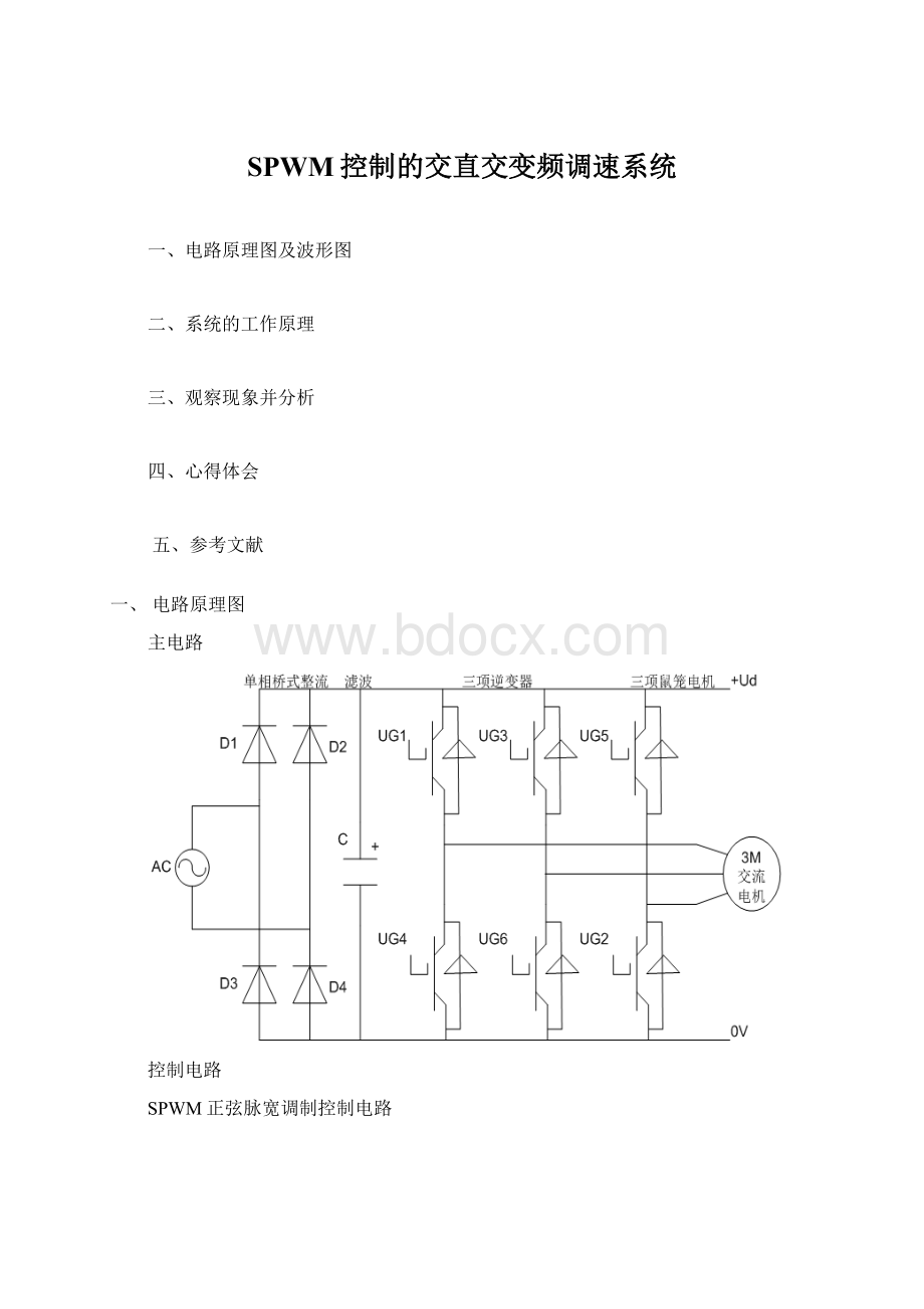 SPWM控制的交直交变频调速系统Word格式.docx