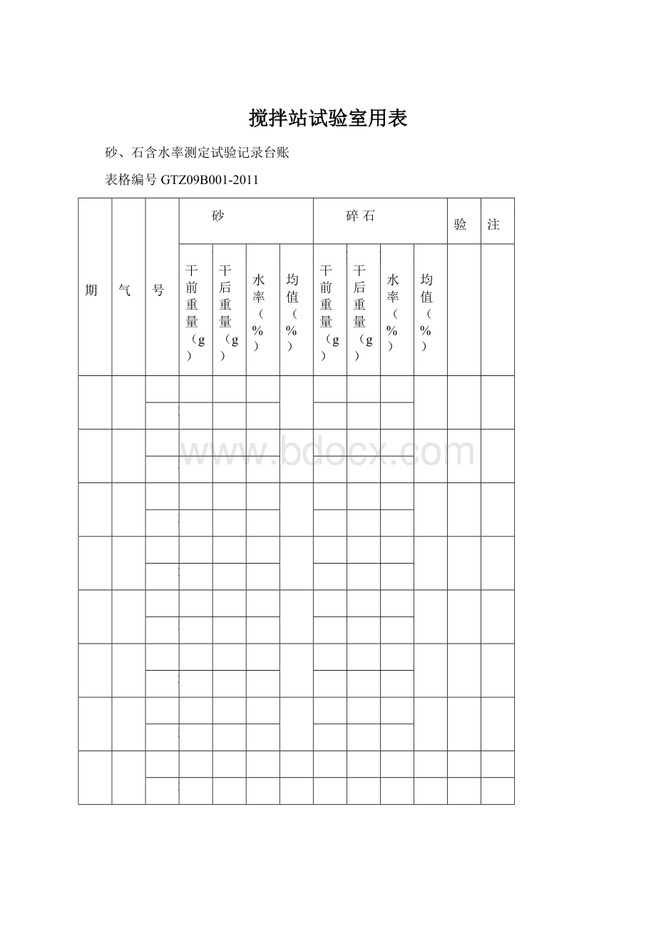 搅拌站试验室用表Word文件下载.docx