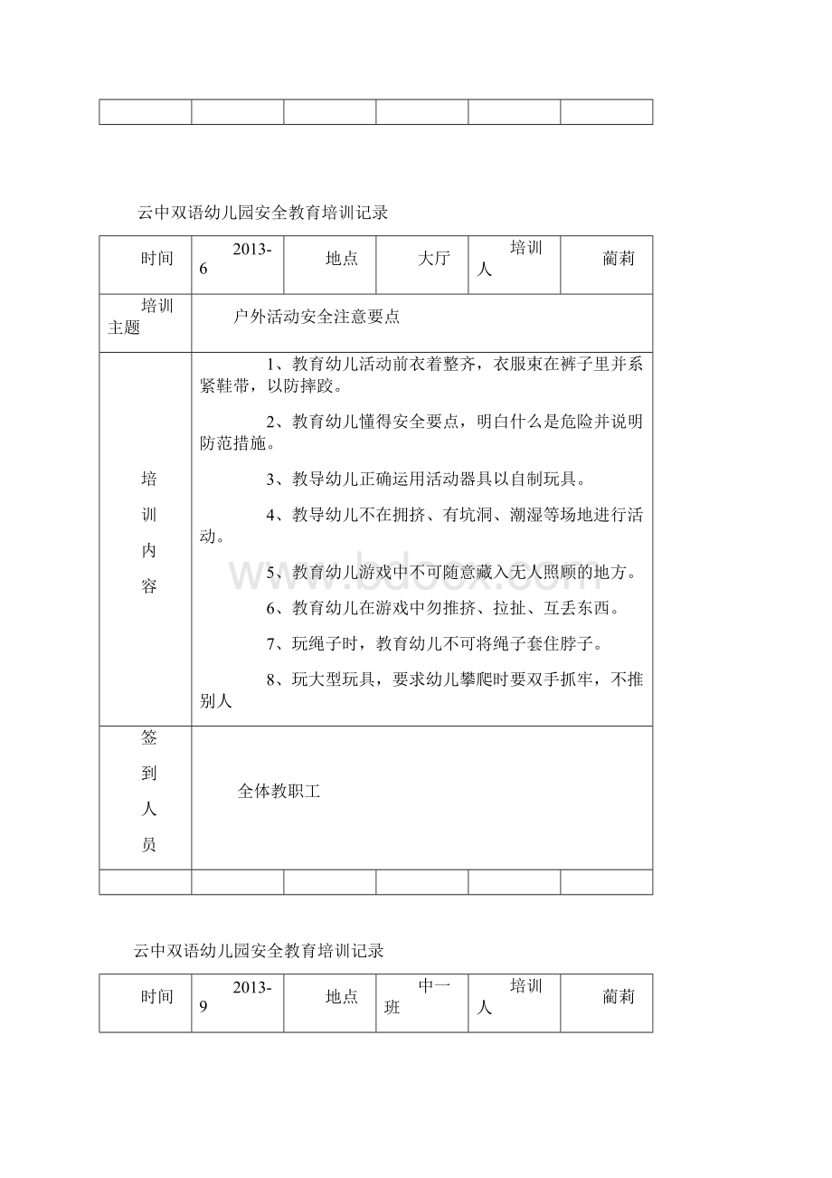 安全教育培训记录94668讲课教案.docx_第3页