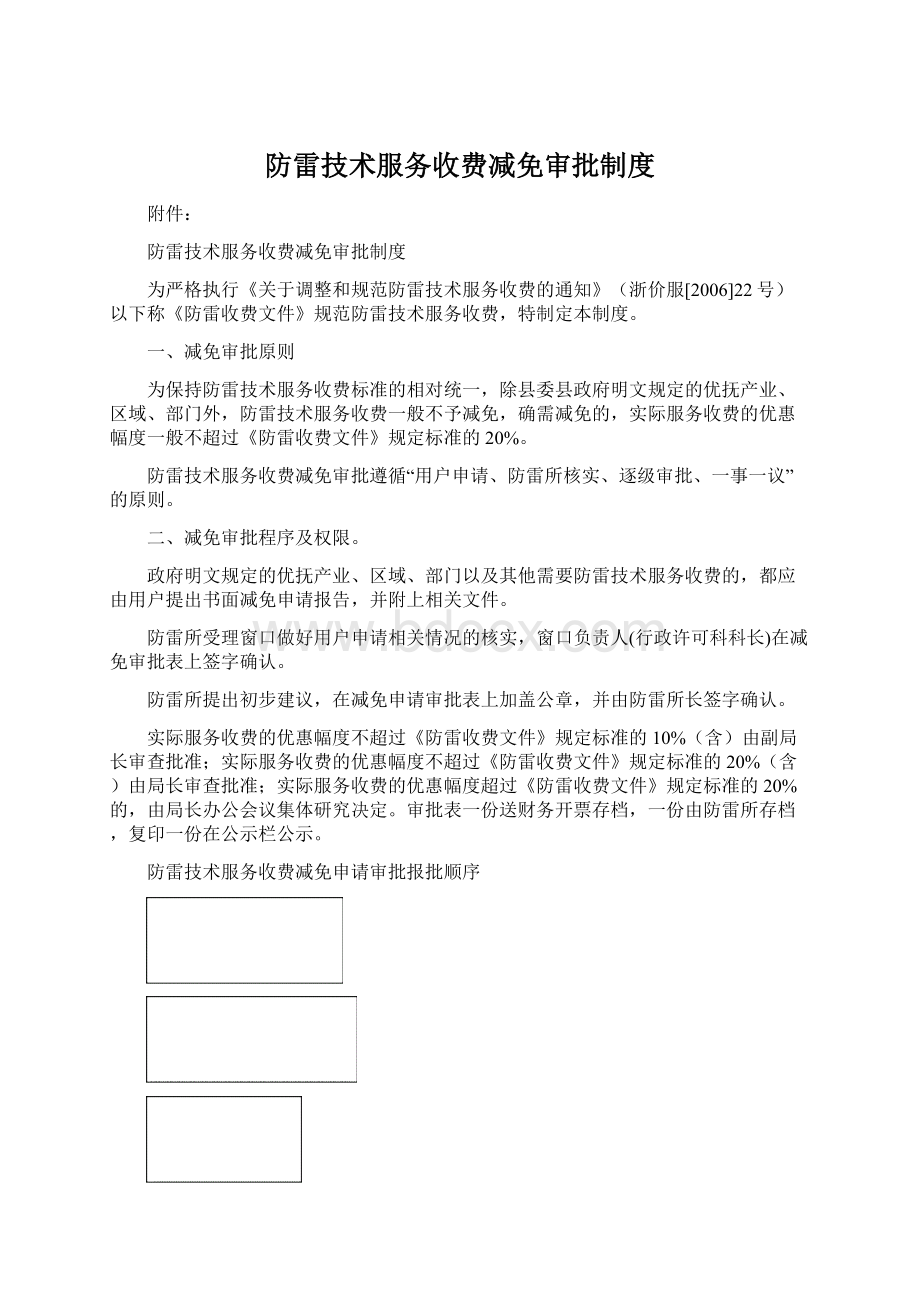 防雷技术服务收费减免审批制度.docx_第1页