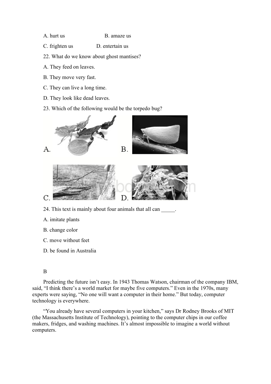 人教版高中英语必修四Unit1单元测试题2.docx_第2页