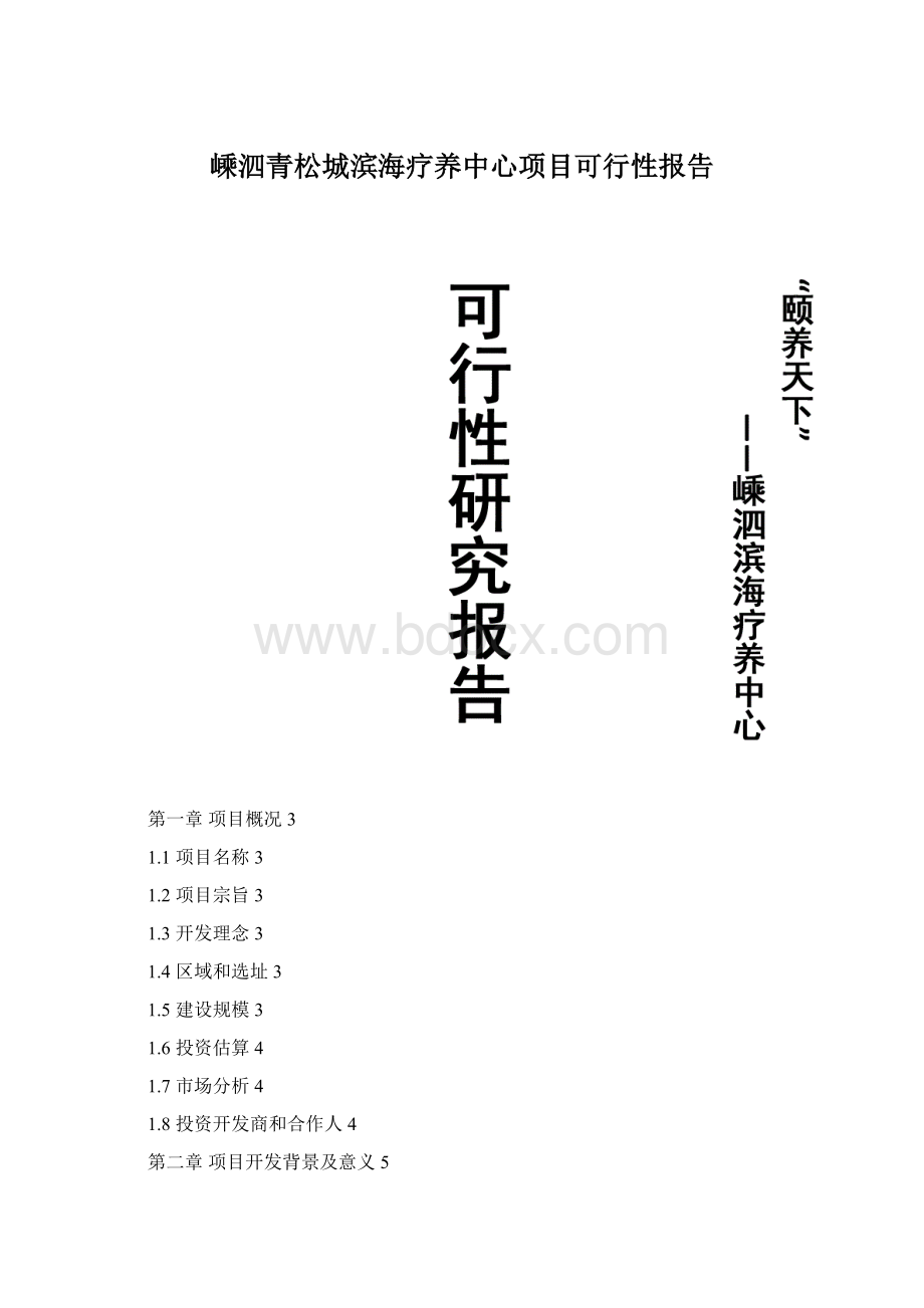 嵊泗青松城滨海疗养中心项目可行性报告文档格式.docx