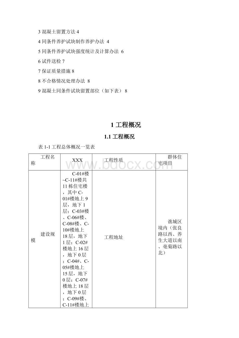 某工程混凝土同条件试块留置方案Word格式.docx_第2页