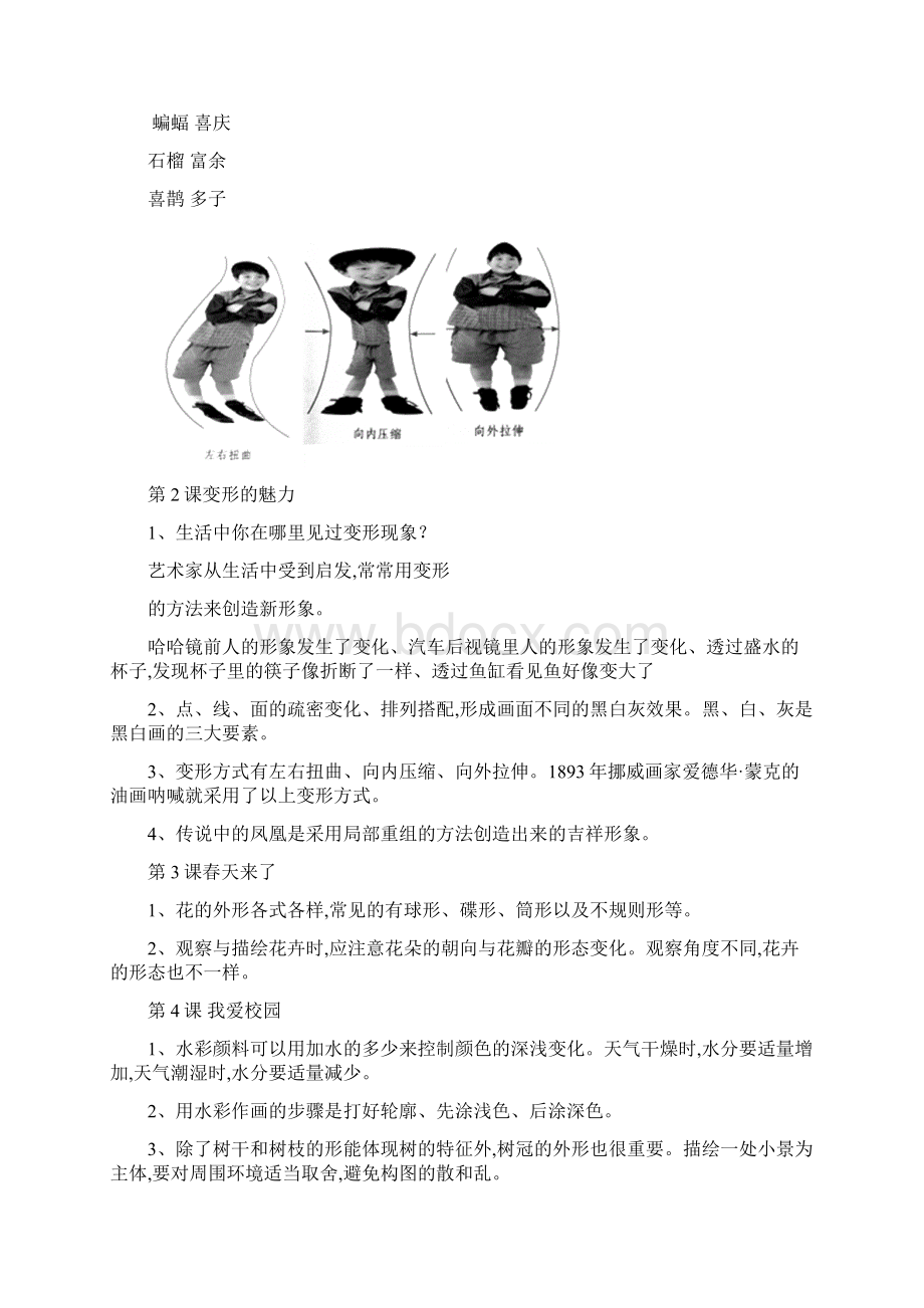 湘美版小学四年级美术下册知识点汇总Word格式文档下载.docx_第2页