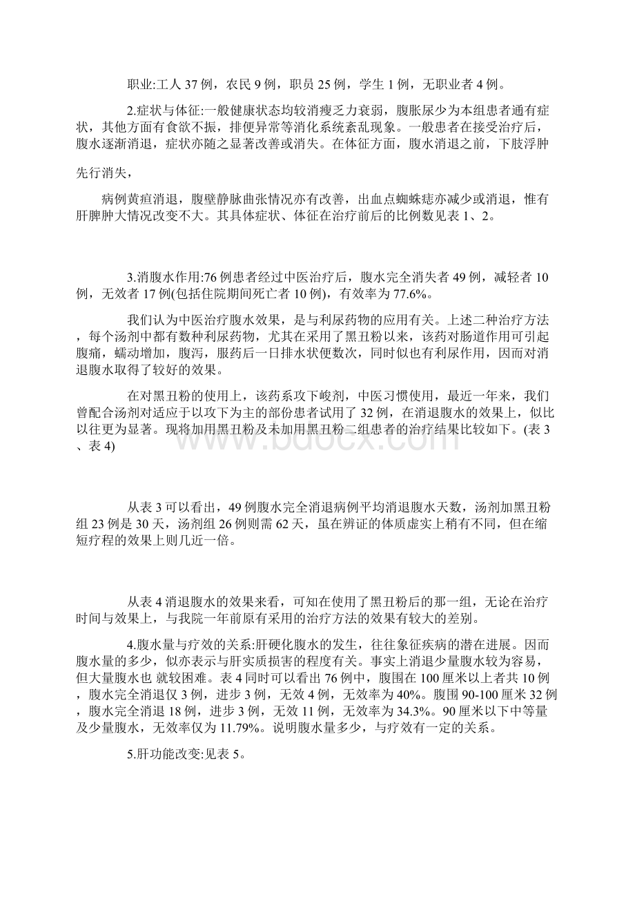 1960年中医资料3 中医治疗门脉性肝硬化腹水76例疗效观察Word下载.docx_第3页