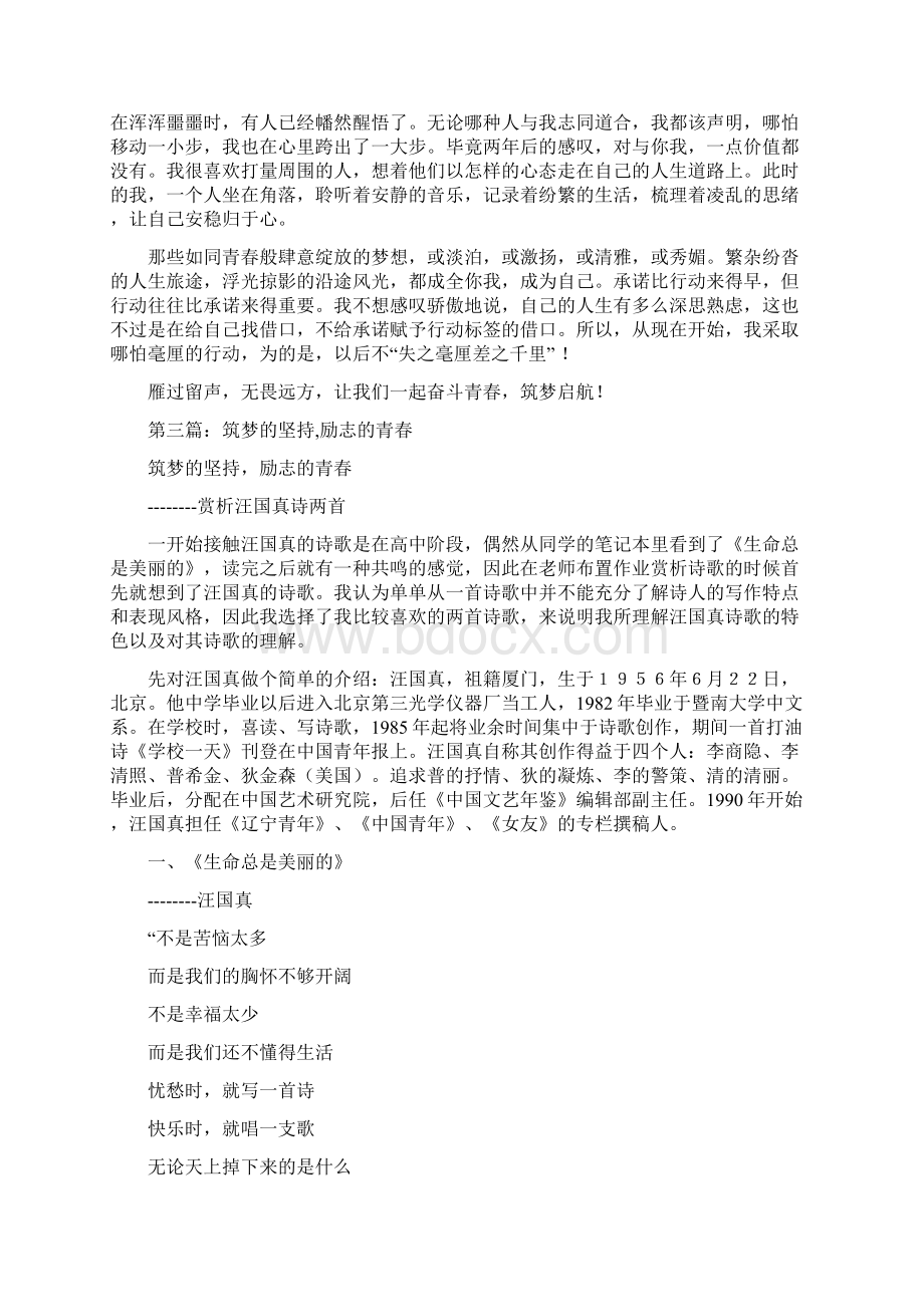 筑梦启航励志文章精选多篇精品范文docWord文档格式.docx_第3页