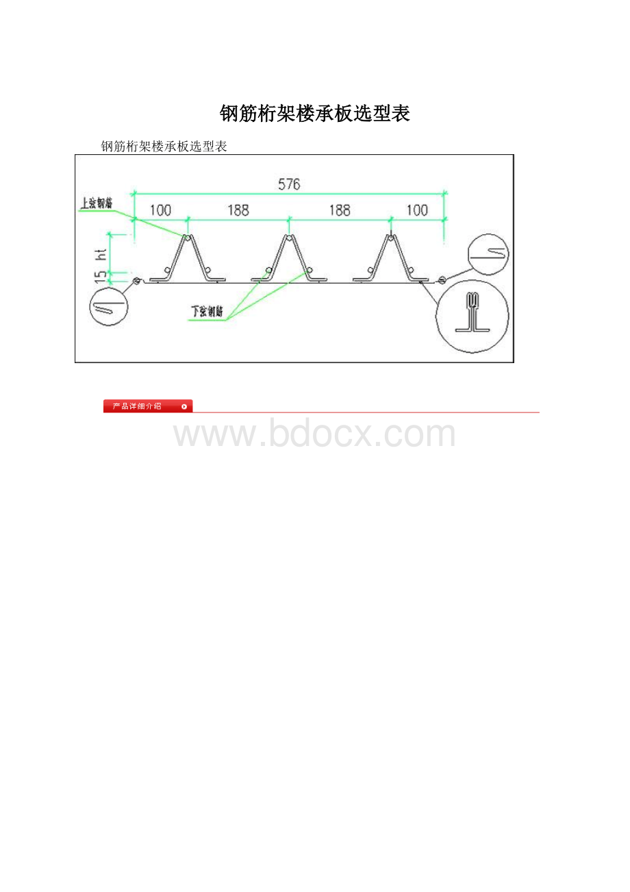 钢筋桁架楼承板选型表.docx