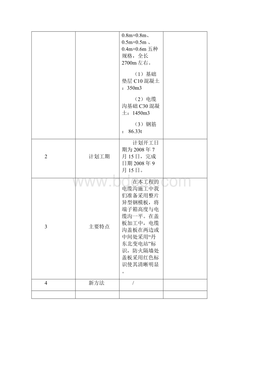 07丹东北500kV变电站工程电缆沟施工作业指导书.docx_第3页