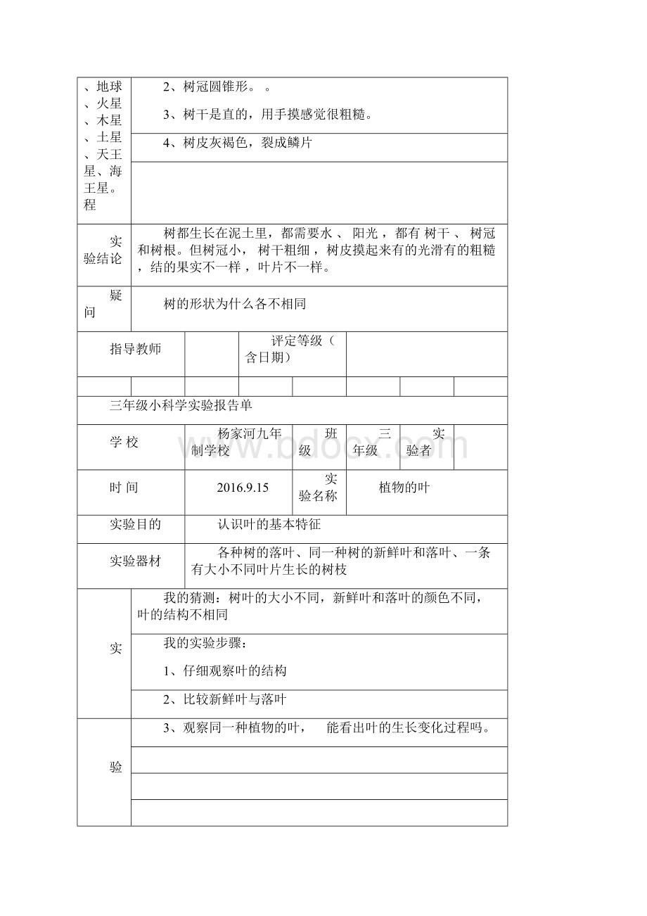 最新教科版三年级上册科学实验报告单汇总.docx_第2页