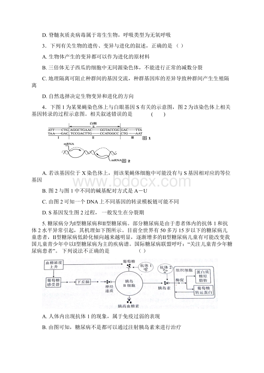 安徽省六安市舒城中学届高三理综仿真试题四含答案Word文件下载.docx_第2页