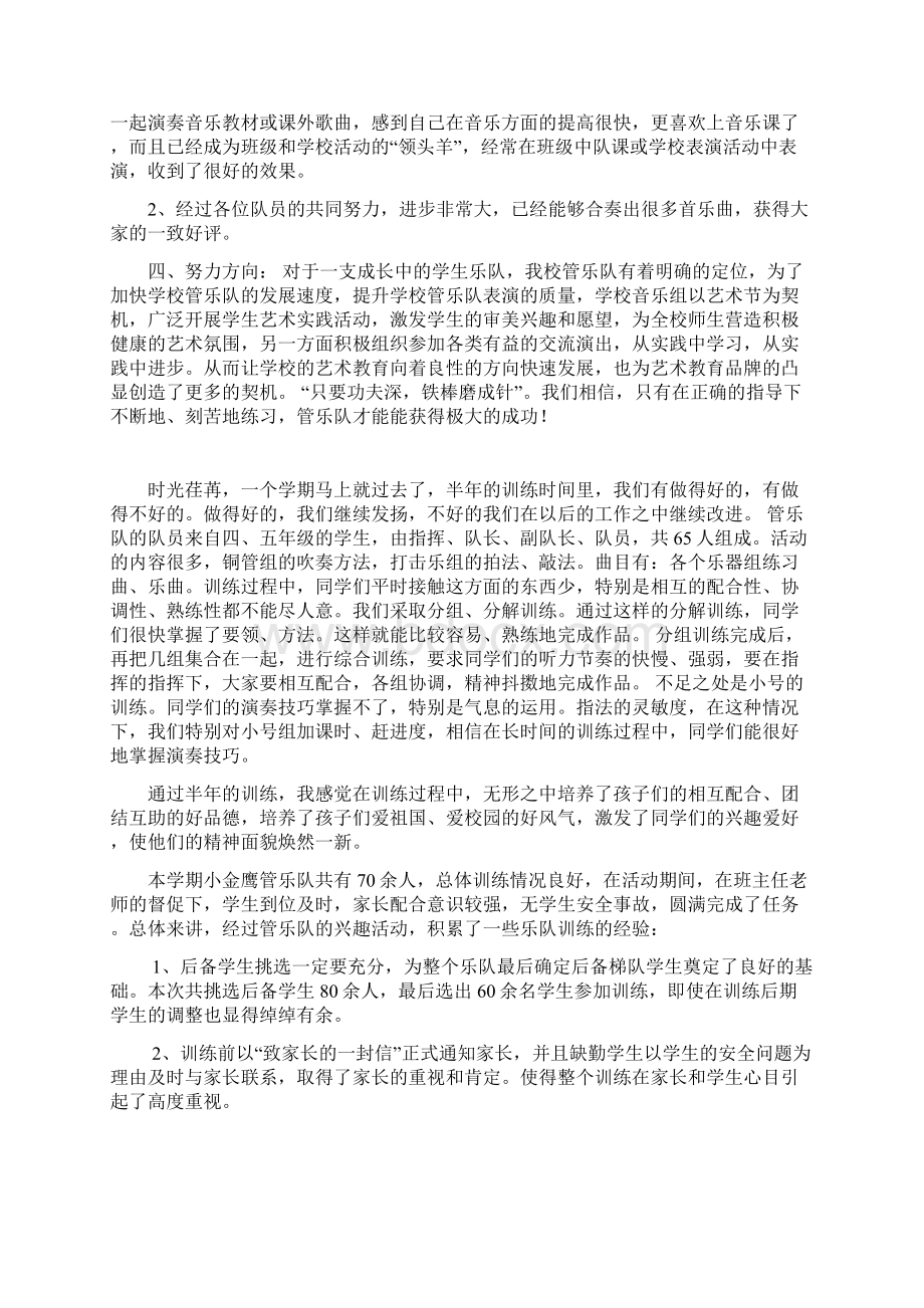 完整管乐团活动总结推荐文档Word格式文档下载.docx_第2页