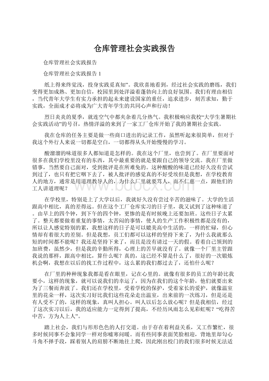 仓库管理社会实践报告.docx