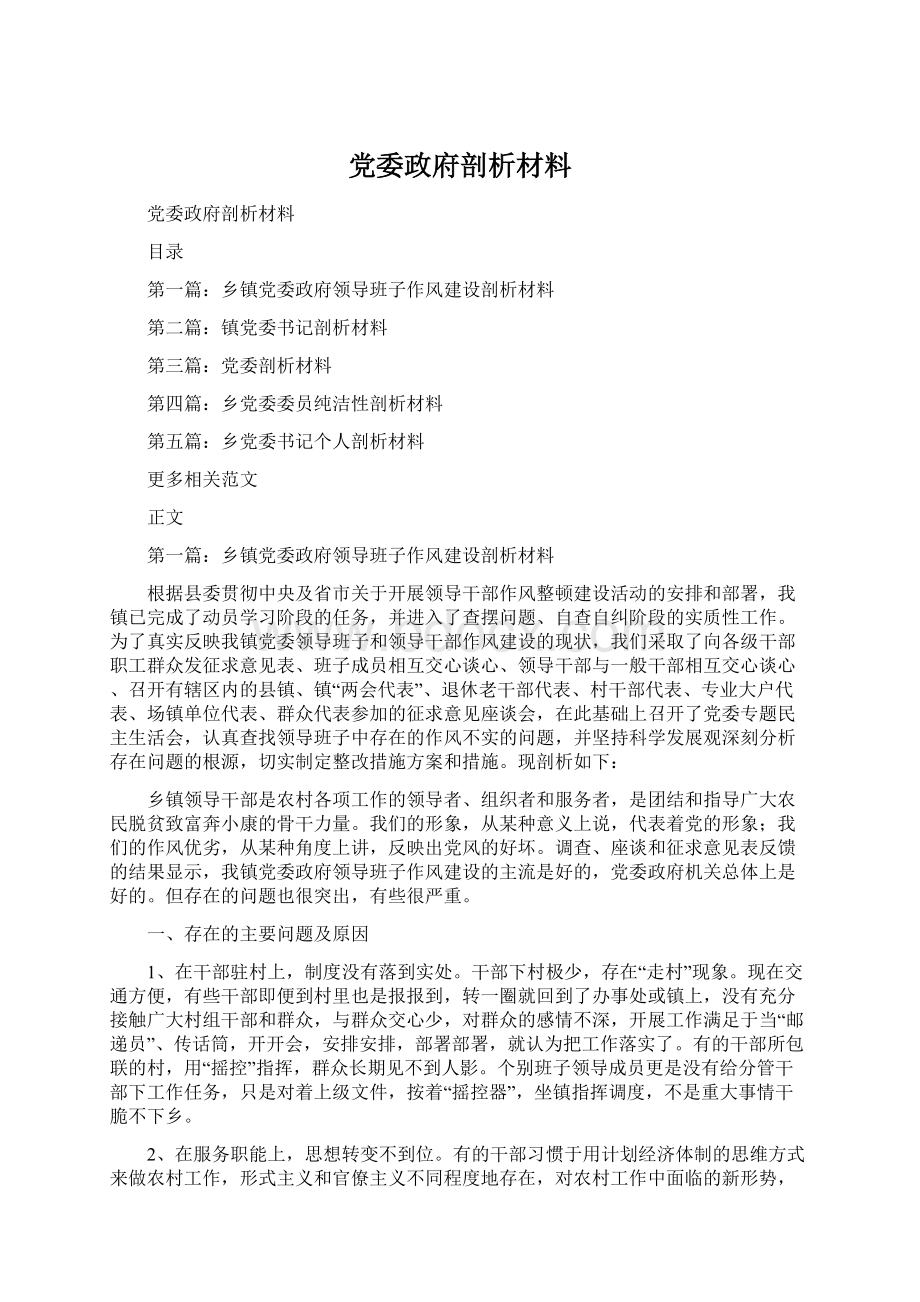 党委政府剖析材料.docx