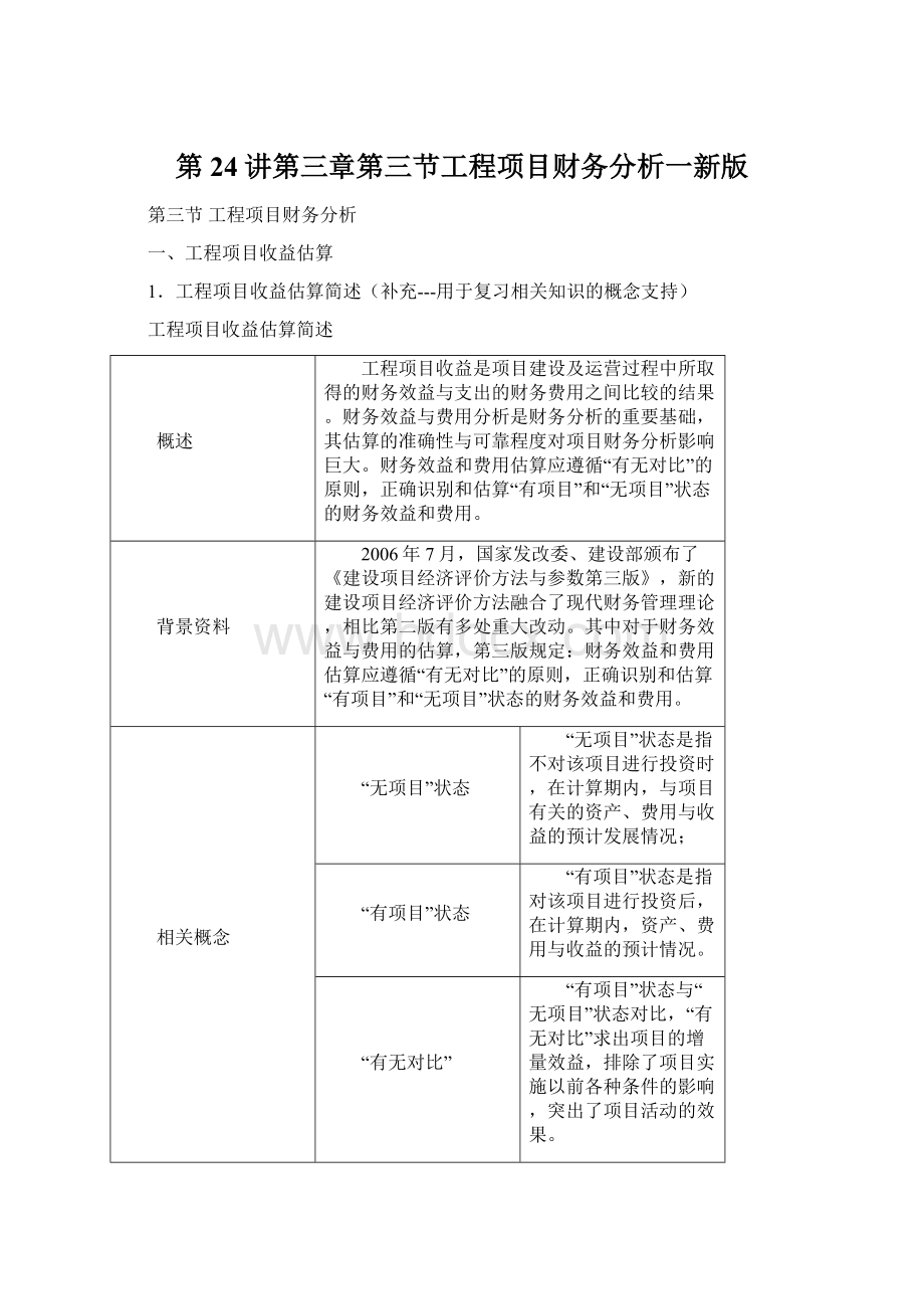 第24讲第三章第三节工程项目财务分析一新版文档格式.docx