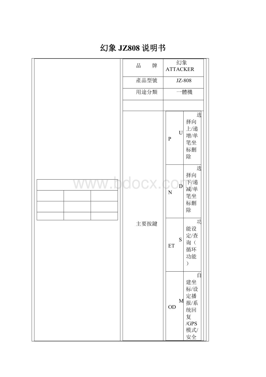 幻象JZ808说明书.docx