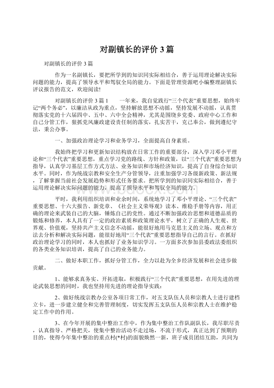 对副镇长的评价3篇.docx