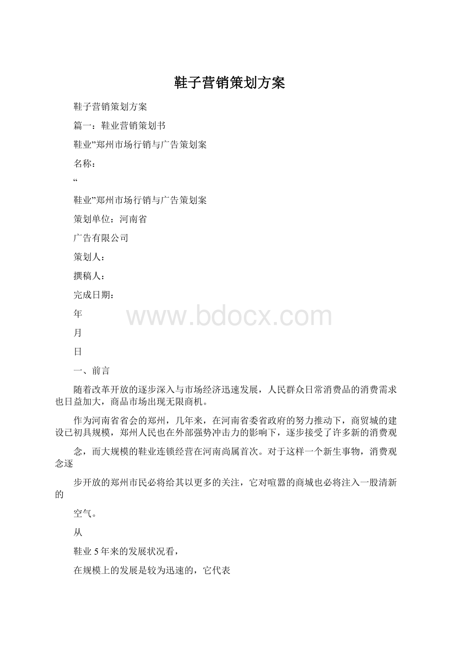 鞋子营销策划方案.docx