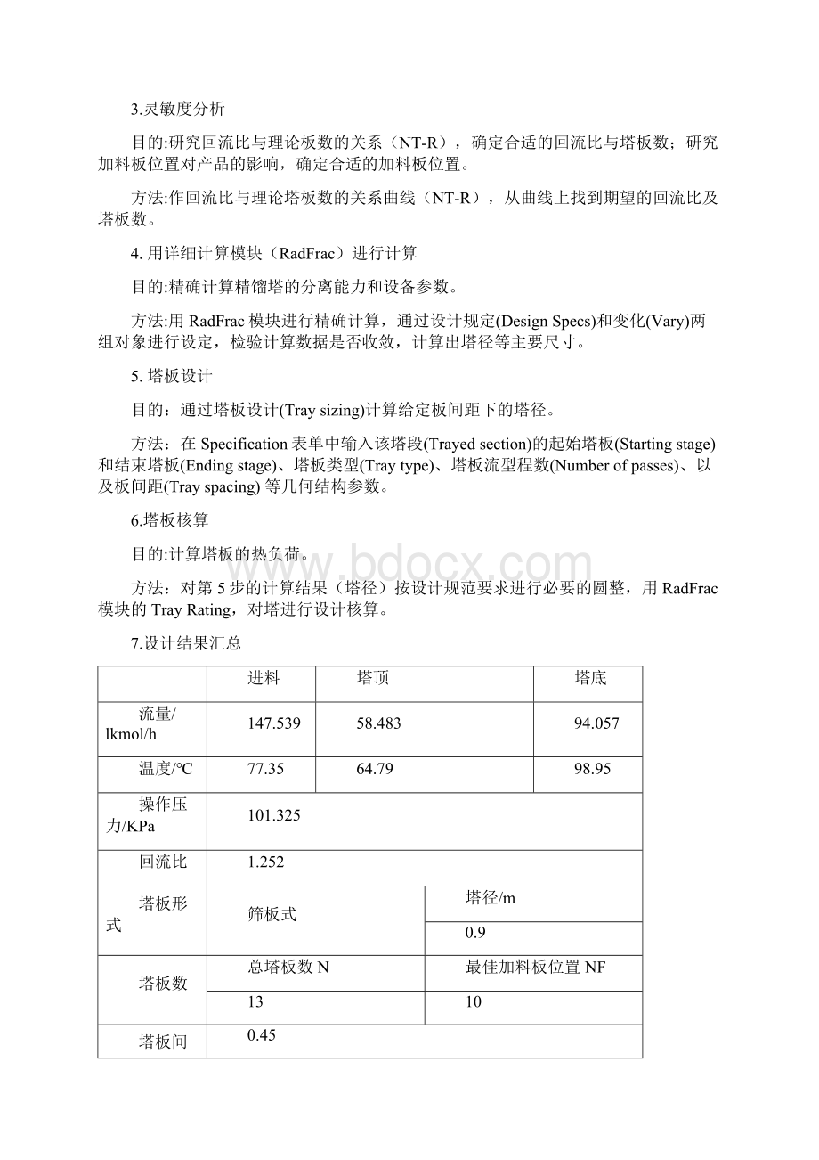 最新Aspenplus模拟甲醇水精馏塔设计说明书Word格式文档下载.docx_第2页