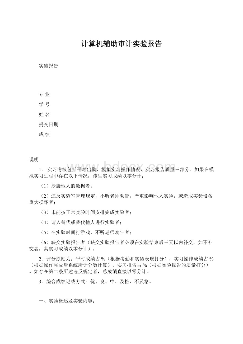 计算机辅助审计实验报告.docx