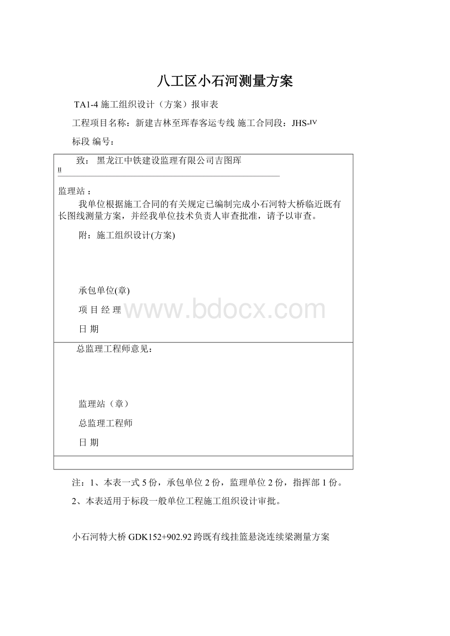 八工区小石河测量方案.docx