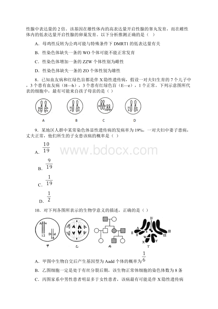 高考生物伴性遗传与人类遗传病专题练习十三有答案.docx_第3页