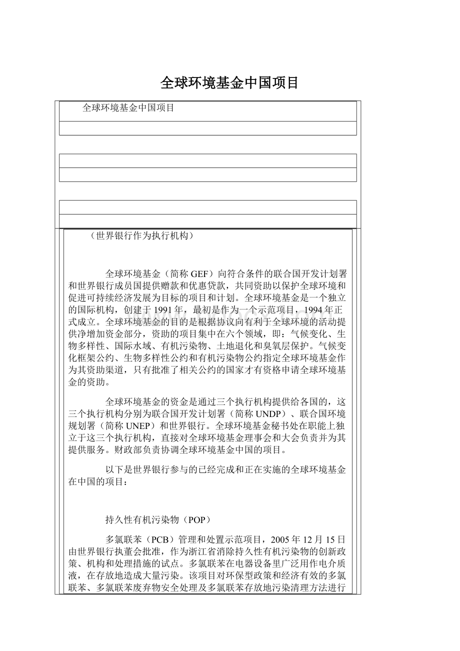 全球环境基金中国项目.docx_第1页