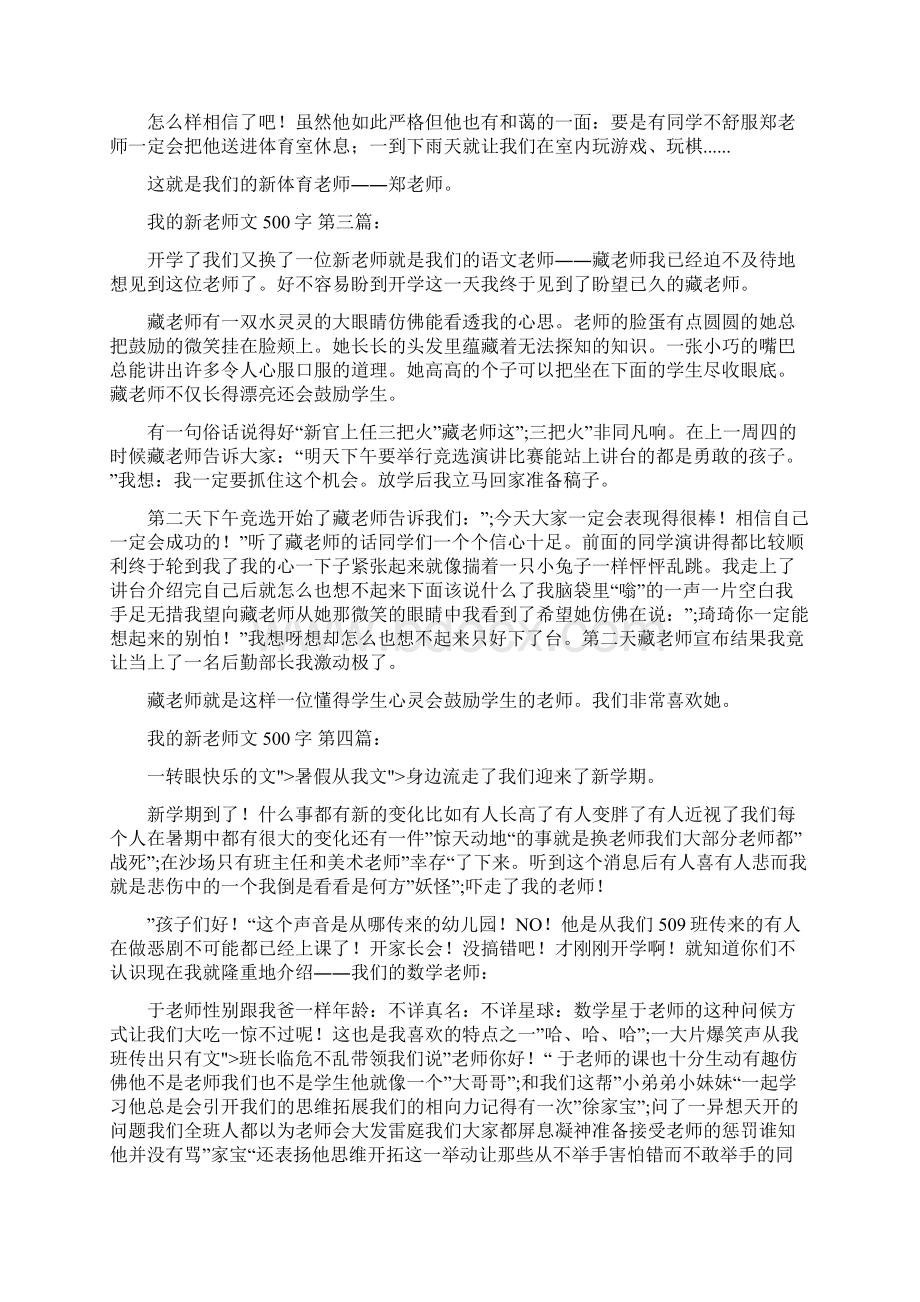 我的新老师作文500字10篇Word格式文档下载.docx_第2页