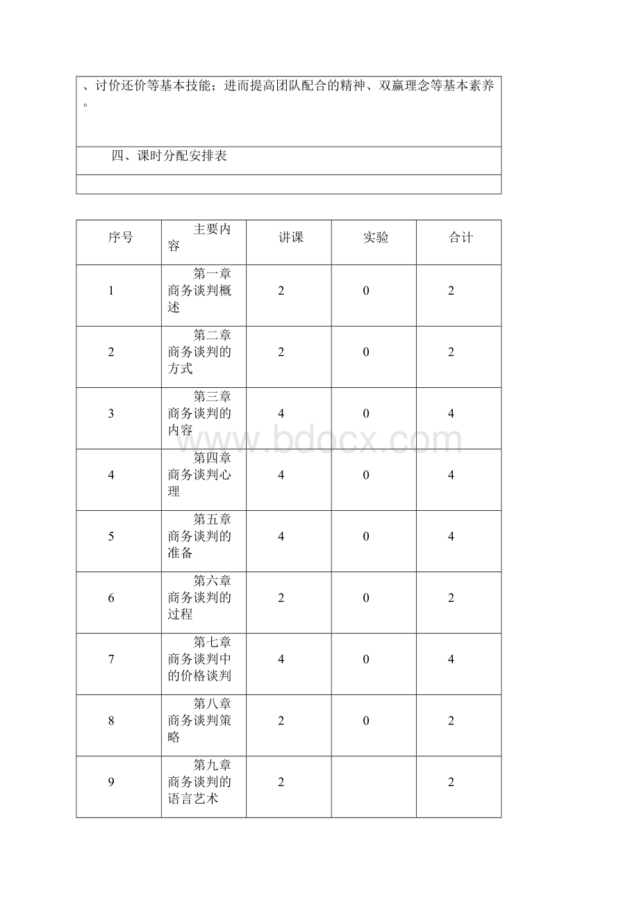 《商务谈判》教学大纲文档格式.docx_第2页