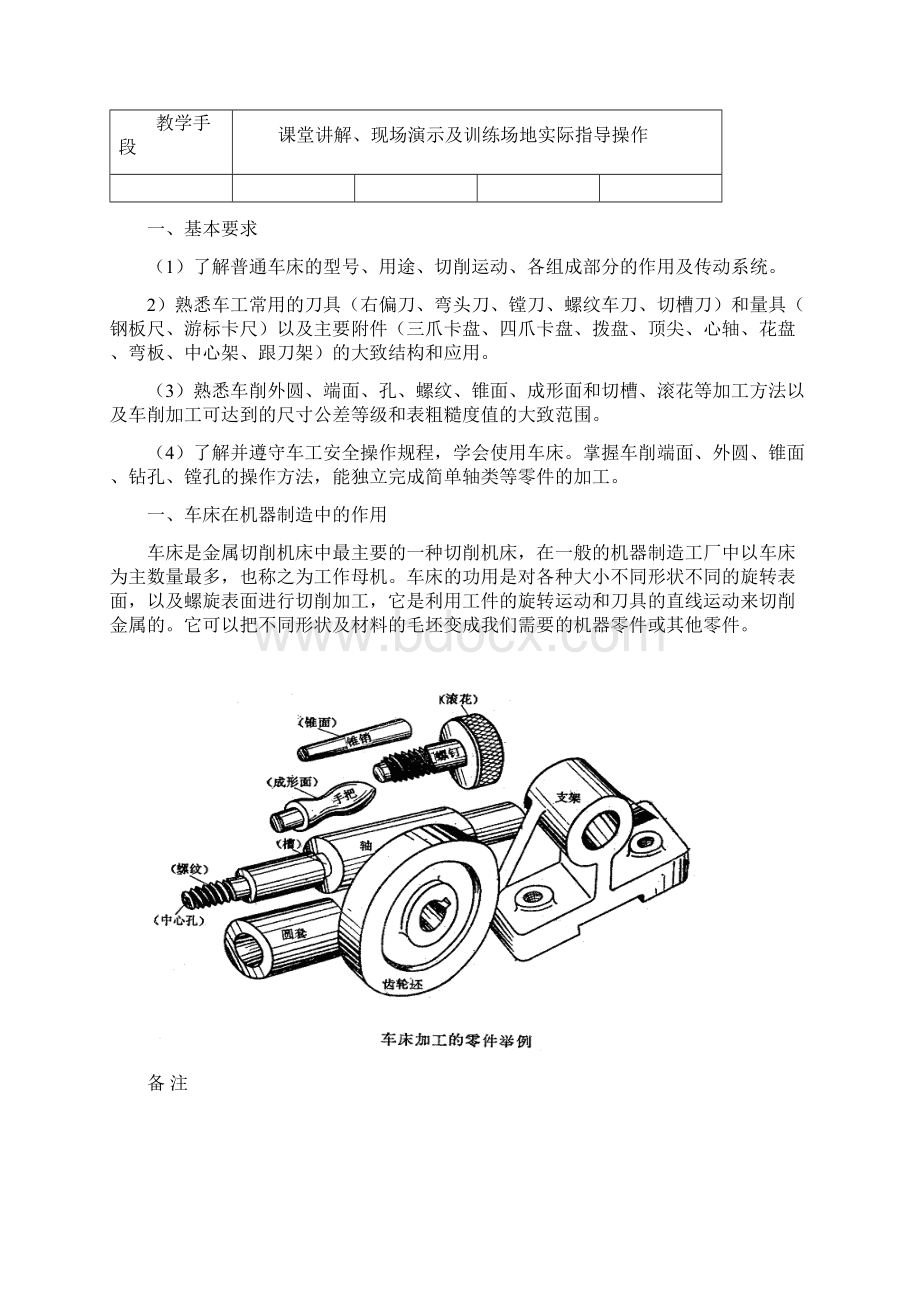 工程训练车削训练教案Word文档下载推荐.docx_第2页