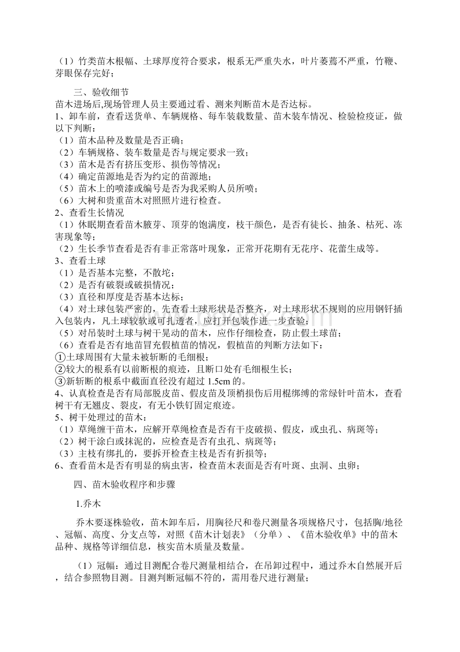 园林绿化苗木进场验收标准.docx_第2页